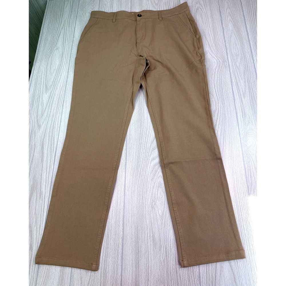 Mugsy Belmonts Khaki Tan Stretch Chino Pants  Mens 35x30